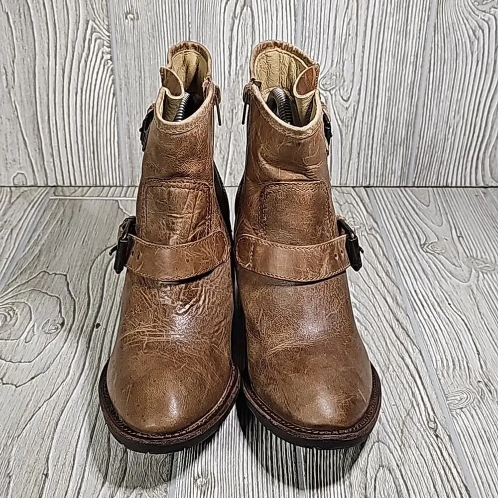 Matisse Double Down Brown Leather Ankle Boots Womens 7.5